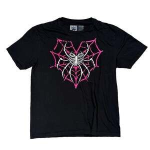 WWE AJ Lee Love Bites Back Skeleton Spider T-Shirt Size L Grunge Punk